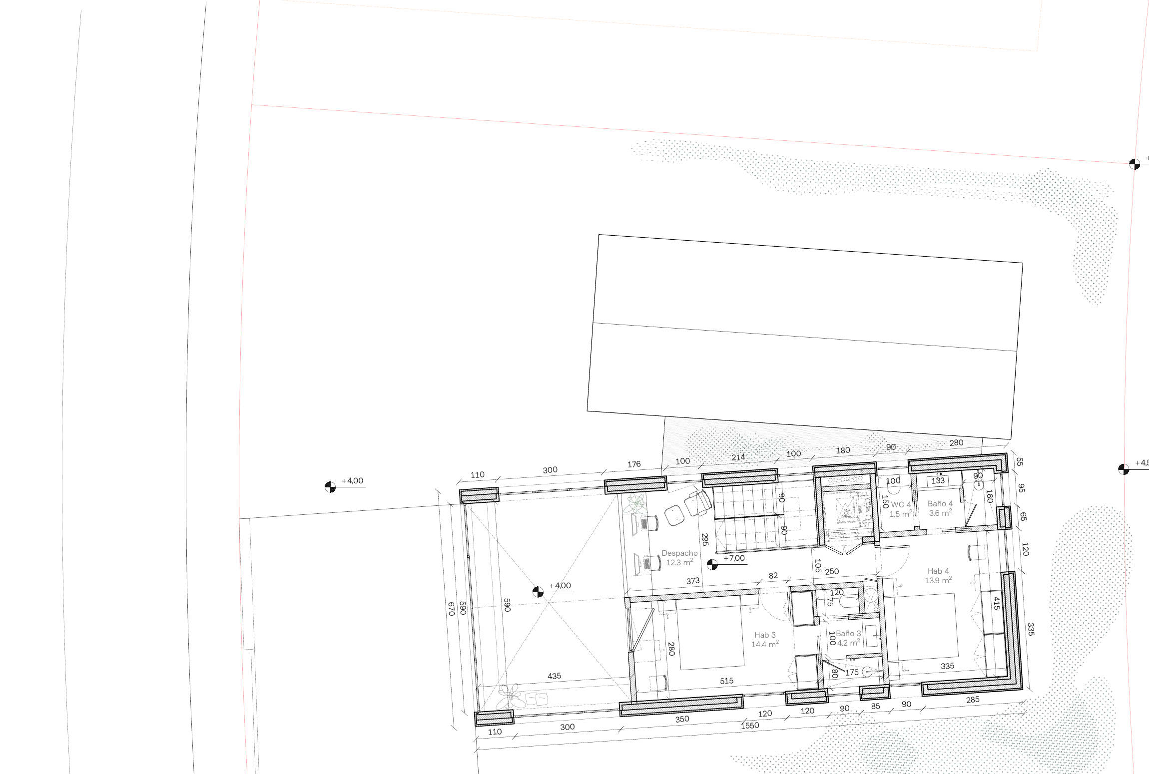 Guillaume Residence — Roof plan + site context